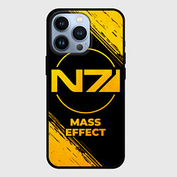 Чехол iPhone 13 Pro Mass Effect - gold gradient