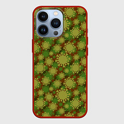 Чехол для iPhone 13 Pro Вирус - камуфляж, цвет: 3D-красный