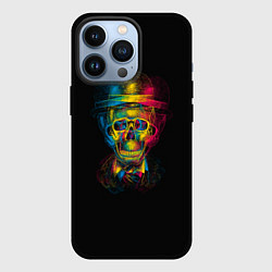 Чехол для iPhone 13 Pro Трехцветный череп, цвет: 3D-черный