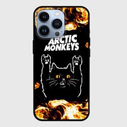 Чехол iPhone 13 Pro Arctic Monkeys рок кот и огонь