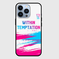 Чехол для iPhone 13 Pro Within Temptation neon gradient style: символ свер, цвет: 3D-черный