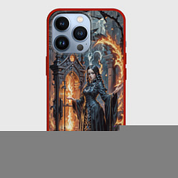Чехол iPhone 13 Pro Готическая ведьма и огонь в подземелье