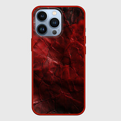 Чехол iPhone 13 Pro Текстура красная кожа