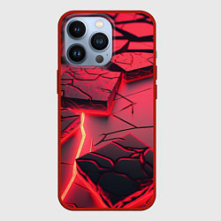 Чехол для iPhone 13 Pro Красные неоновые плиты, цвет: 3D-красный