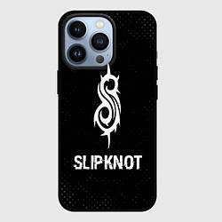 Чехол iPhone 13 Pro Slipknot glitch на темном фоне