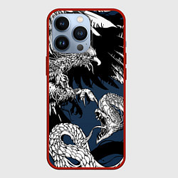 Чехол iPhone 13 Pro Орёл против змеи