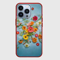 Чехол iPhone 13 Pro Букет полевых цветов на ткани