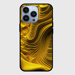 Чехол для iPhone 13 Pro Объемная желтая текстура, цвет: 3D-черный