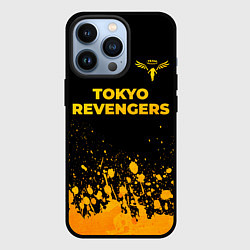 Чехол iPhone 13 Pro Tokyo Revengers - gold gradient: символ сверху