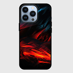 Чехол для iPhone 13 Pro Red black abstract, цвет: 3D-черный