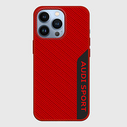 Чехол для iPhone 13 Pro Audi sport carbone, цвет: 3D-красный
