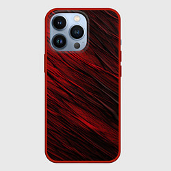 Чехол для iPhone 13 Pro Black red texture, цвет: 3D-красный