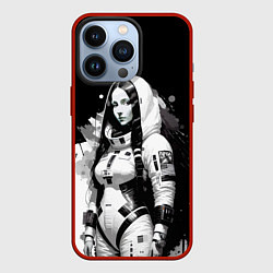 Чехол для iPhone 13 Pro Красивая девчонка - космонавт Nasa, цвет: 3D-красный