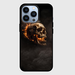 Чехол iPhone 13 Pro Горящий череп в дыму