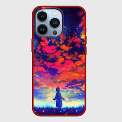 Чехол iPhone 13 Pro Anime girl sky