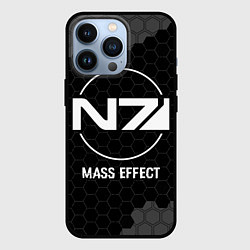 Чехол iPhone 13 Pro Mass Effect glitch на темном фоне