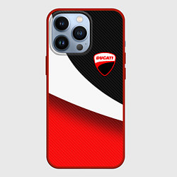 Чехол для iPhone 13 Pro Ducati - красно-черный, цвет: 3D-красный