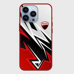 Чехол iPhone 13 Pro Ducati - белый и красный