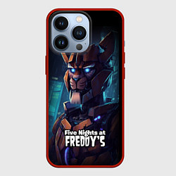 Чехол для iPhone 13 Pro Five Nights at Freddys Bonnie cyberpunk, цвет: 3D-красный