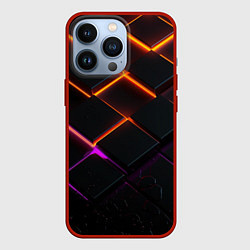 Чехол для iPhone 13 Pro Неоновые световые плиты, цвет: 3D-красный