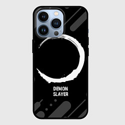 Чехол iPhone 13 Pro Demon Slayer glitch на темном фоне