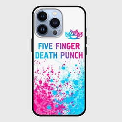 Чехол iPhone 13 Pro Five Finger Death Punch neon gradient style: симво