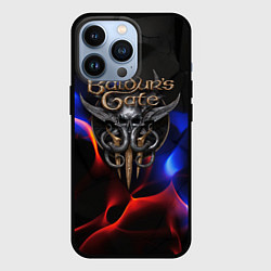 Чехол iPhone 13 Pro Baldurs Gate 3 blue red fire