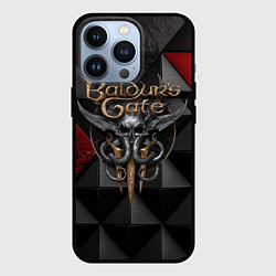 Чехол iPhone 13 Pro Baldurs Gate 3 logo red black