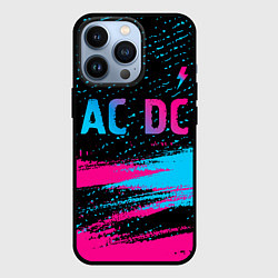 Чехол для iPhone 13 Pro AC DC - neon gradient: символ сверху, цвет: 3D-черный