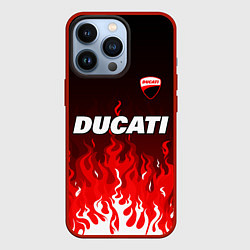 Чехол iPhone 13 Pro Ducati- красное пламя