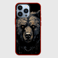 Чехол для iPhone 13 Pro Крупный медведь, цвет: 3D-красный