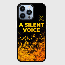 Чехол для iPhone 13 Pro A Silent Voice - gold gradient: символ сверху, цвет: 3D-черный