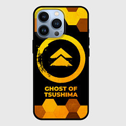 Чехол iPhone 13 Pro Ghost of Tsushima - gold gradient
