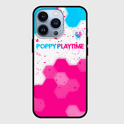 Чехол iPhone 13 Pro Poppy Playtime neon gradient style: символ сверху