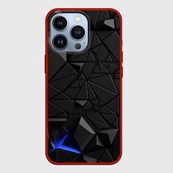 Чехол для iPhone 13 Pro Черная объемная текстура, цвет: 3D-красный