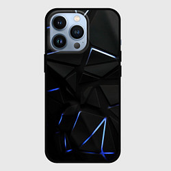 Чехол iPhone 13 Pro Black texture neon line