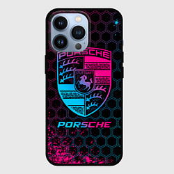 Чехол iPhone 13 Pro Porsche - neon gradient