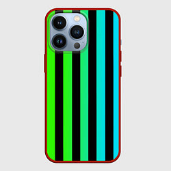 Чехол для iPhone 13 Pro Цветные полоски, цвет: 3D-красный