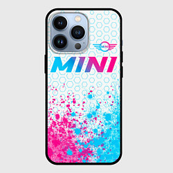 Чехол для iPhone 13 Pro Mini neon gradient style: символ сверху, цвет: 3D-черный