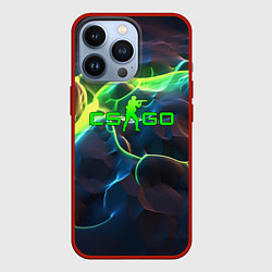 Чехол для iPhone 13 Pro CSGO green neon, цвет: 3D-красный