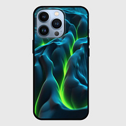 Чехол для iPhone 13 Pro Зеленая кислотная текстура с плитами, цвет: 3D-черный