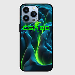 Чехол для iPhone 13 Pro CSGO green texture, цвет: 3D-черный