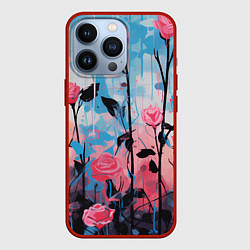 Чехол для iPhone 13 Pro Цветочная аура, цвет: 3D-красный