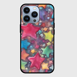 Чехол iPhone 13 Pro Разноцветные новогодние звёзды