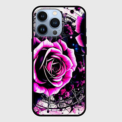 Чехол для iPhone 13 Pro Розы в стиле киберпанк, цвет: 3D-черный