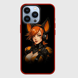 Чехол для iPhone 13 Pro Девушка лисица геймер, цвет: 3D-красный