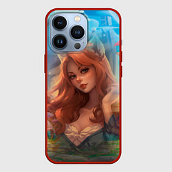 Чехол для iPhone 13 Pro Рыжая девушка лисица, цвет: 3D-красный