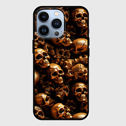 Чехол для iPhone 13 Pro Медные черепа, цвет: 3D-черный