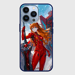 Чехол для iPhone 13 Pro Аска Еванеглион, цвет: 3D-тёмно-синий