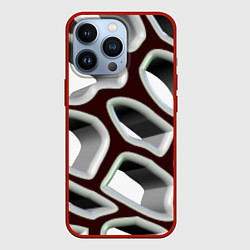 Чехол для iPhone 13 Pro Объемная сеть, цвет: 3D-красный